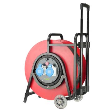 守护者 移动电缆盘轮车式250V工业移动电缆盘接线盘电源盘SHZ-SJ410 3*6mm²*100米（ 2位32A3孔） 红色 SHZ-SJ410
