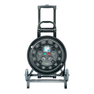 守护者 小车式线盘YZW，250V10A防尘插座3只，250V16A防尘插座1只、正泰漏保，2芯线无地线 SC33016B5-2*2.5mm²/50M