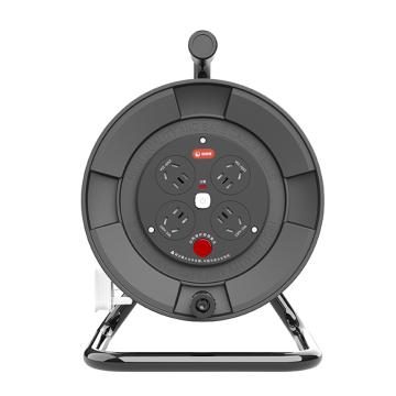 功成狮 三脚架式工业电缆线盘4位250V10A五孔插座，3*1.5mm²，20米线，过热保护 GEIC0001