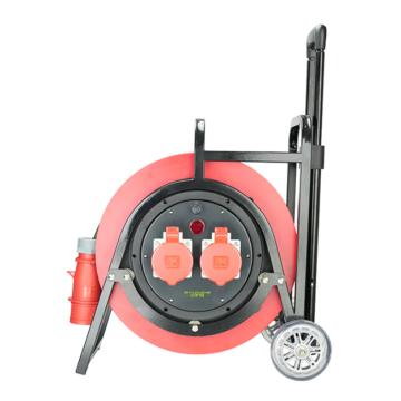 守护者 轮车式400V工业移动电缆盘接线盘电源盘3*4+2*2.5mm²*30米（ 2位32A5孔） 红色 SHZ-QN113