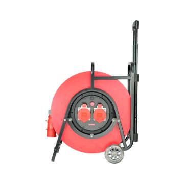 野狼 380V~400V32A工业插座IP44绕线盘拉车式电缆盘电源盘卷线盘带地线，带漏保 YLG521723100