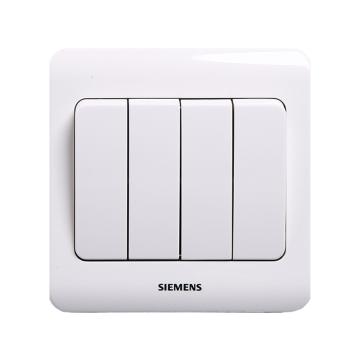 SIEMENS/西门子 远景系列四位单控大跷板开关雅白 5TA02411CC1