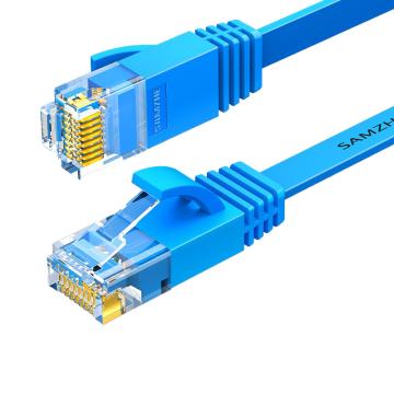 山泽 CAT6六类千兆非屏蔽八芯纯铜扁平网络跳线蓝色 3米 SZ-603BE