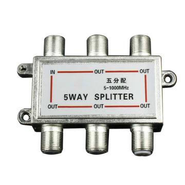 海乐 视频分配器1分5有线电视信号分配器5-1000MHZ 公制F头 FP-5G