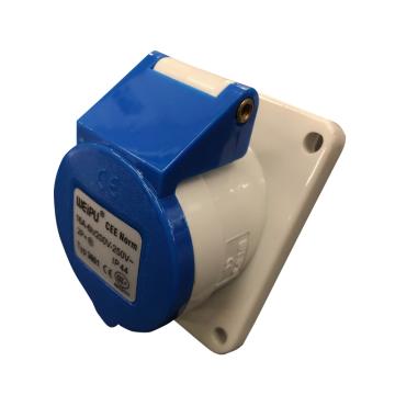 WEIPU/威浦 TYP系列暗装斜式工业插座3P 16A 230V IP44 蓝色 3601