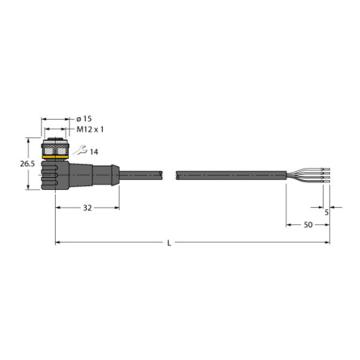 TURCK/图尔克 传感器电缆 WKC4.4T-5/TXL