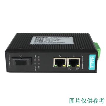 海乐 工业级千兆光纤收发器交换机一光两电导轨式以太网光电转换器不带电源 HG-2500-3-1S