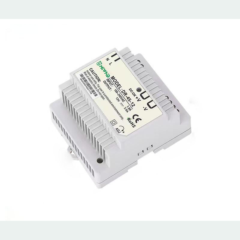 梅兰日兰 DR-45系列导轨型单组输出开关电源45W 12V 0-3.5A DR-45-12V