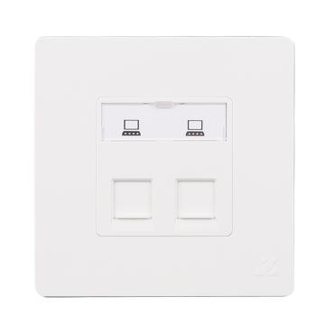 兆龙 双口信息面板86型双口信息面板，10个起订 ZL9122001
