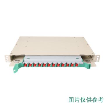 海乐 12口ODF光纤配线架FC多模千兆满配 19英寸抽拉机架式灰白色喷塑细砂面，50/125 P3-12M-FC