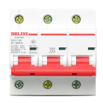 DELIXI/德力西 微型断路器DZ47-125 3P li(D) 125A DZ471253D125
