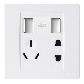 正泰 usb五孔面板插座 NEW7-Q13230A