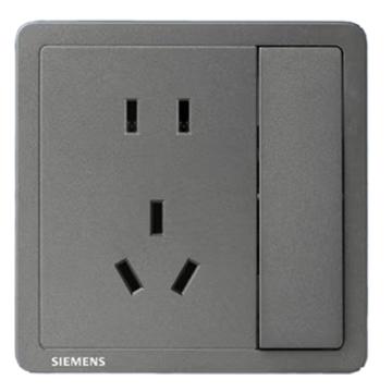 SIEMENS/西门子 10A 二三极插座带单控开关烟金灰 致典 Adela系列 5UB14243NC062P