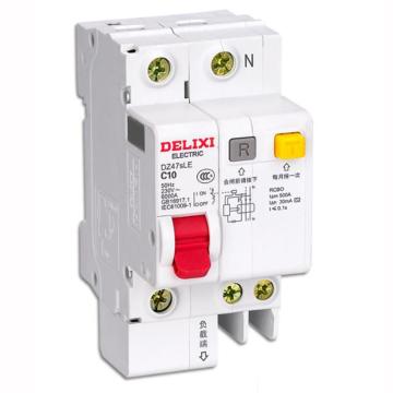 DELIXI/德力西 微型剩余电流保护断路器DZ47sLE 1P+N（N极直通） C 25A 过压 DZ47SLEN1C25G