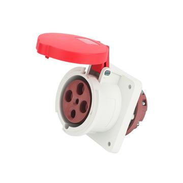 倍港 第三代工业防水暗装直插座IP44 400V 63A 4P SIN1248