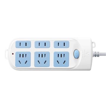 公牛 接线板总控开关(新国标)，基础系列，6位 GN-609(F) 3*1-3m,E0