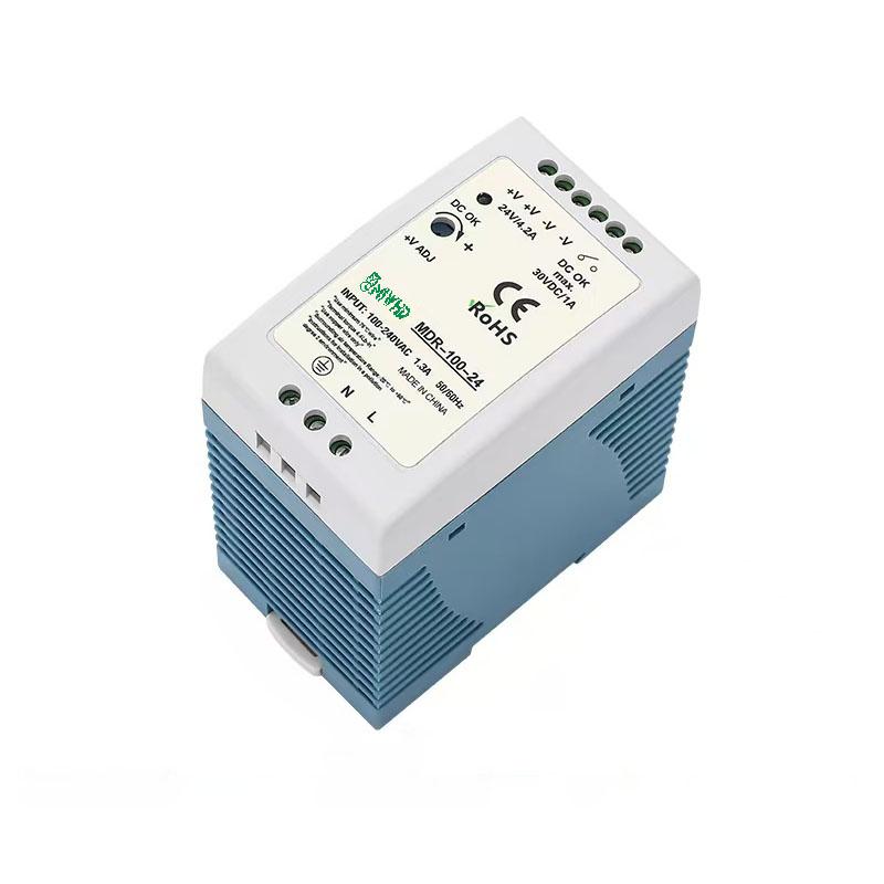 梅兰日兰 MDR-100系列导轨型单组输出开关电源100W 24V 0-4.2A MDR-100-24V