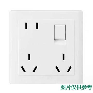 公牛 面板开关二极+二位三极+单极开关插座开关只控制插座 G32E431