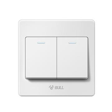 公牛 G07系列面板开关二开双控 86型白色暗装 G07K212C