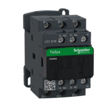 施耐德 TeSys D系列三极交流控制接触器18A，220V，三极 LC1D18M7C