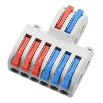 ELECALL/伊莱科 快速接线端子 按压式家用接线器 SPL-62二进六出（彩色）