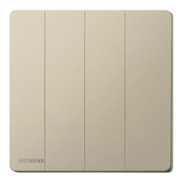 SIEMENS/西门子 16AX四位单控开关香槟金 荟辰acus系列 5TA31423NC04