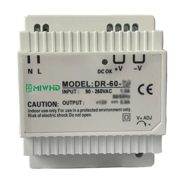 梅兰日兰 DR-60系列轨道式直流开关电源，DRDR-60-24 24V 2.5A DR-60-24