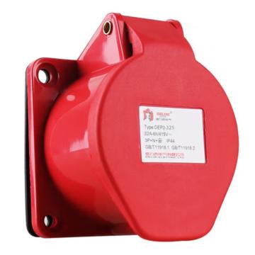DELIXI/德力西 415V工业用暗装插座6h 32A 5芯 DEP2-325 DHADEP2325R
