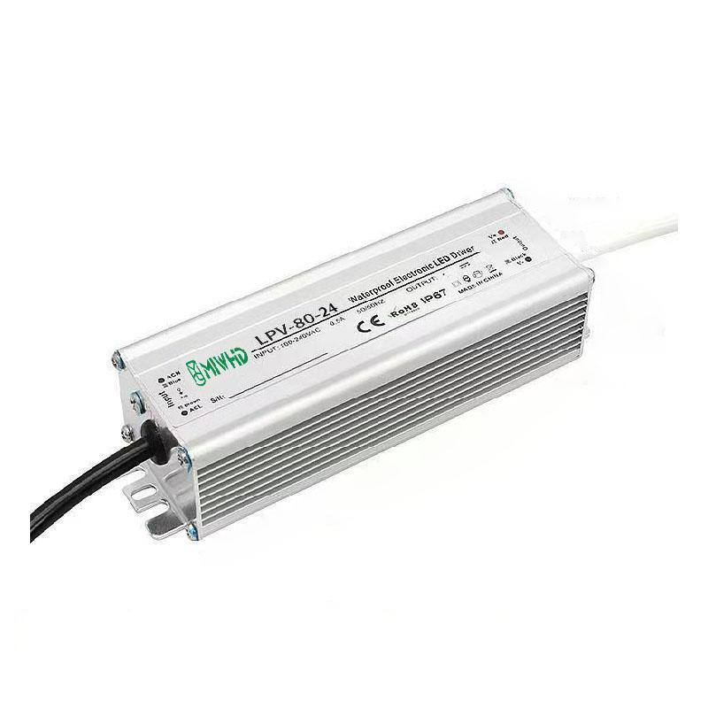 梅兰日兰 LPV-80系列LED防水恒压型开关电源80W 24V 0-3.3A LPV-80-24V