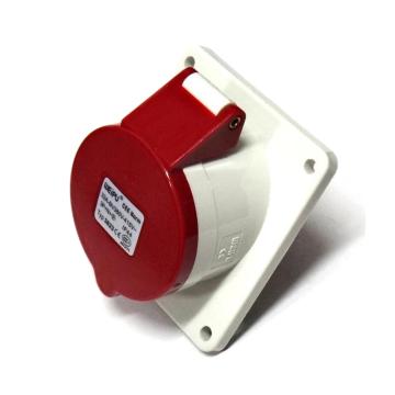 WEIPU/威浦 TYP系列暗装斜式工业插座5P 32A 400V IP44 红色 3823