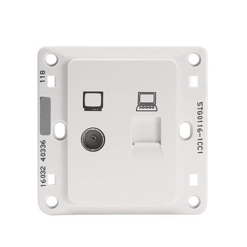 SIEMENS/西门子 远景系列二位电脑电视插座(5-850MHz)雅白 5TG01161CC1