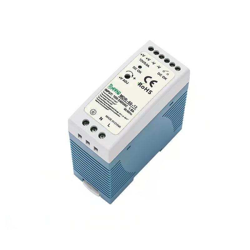 梅兰日兰 MDR-60系列导轨型单组输出开关电源60W 12V 0-5A MDR-60-12V