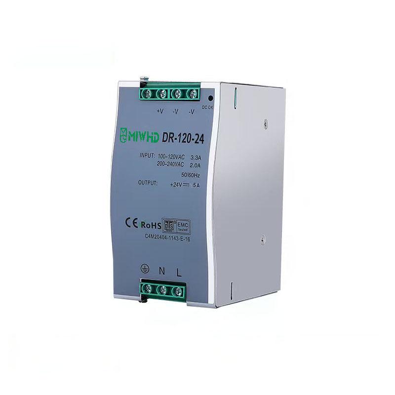 梅兰日兰 DR-120系列导轨型单组输出开关电源120W 24V 0-5A DR-120-24V