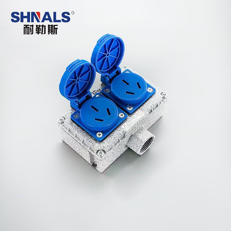 SHNALS 工业防爆插座盒220V/三孔16A插座 2个/125x75x50mm NLSFB-S33