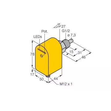 TURCK/图尔克 流量传感器带插件 FCS-G1/2A4P-LIX-H1141/D037+B8141-0