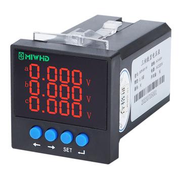 梅兰日兰 三相数显电压表SUPU48-3V，MLRL19SUPU48-3V 220v 1A-5A SUPU48-3V