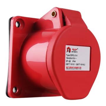 DELIXI/德力西 415V工业用暗装插座16A 4芯 DEP2-314 DHADEP2314R