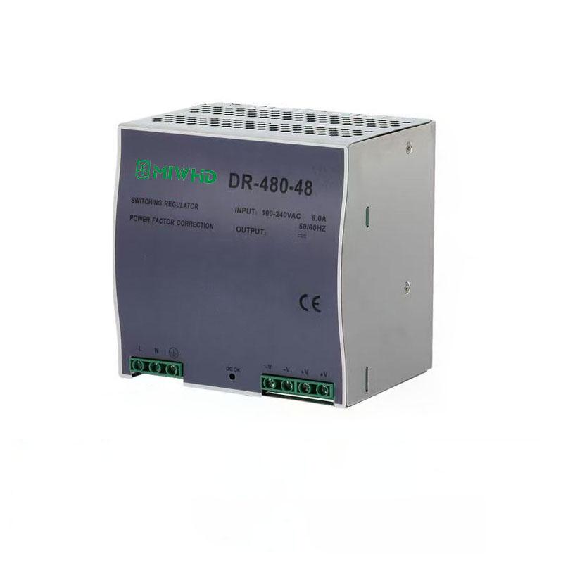梅兰日兰 DR-480系列导轨型单组输出开关电源480W 48V 0-10A DR-480-48V