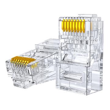 海乐 8P8C千兆六类镀金网络RJ45水晶头网线接头 HT-8P8C-6
