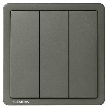 SIEMENS/西门子 10AX 三位单控开关烟金灰 致典 Adela系列 5TA14313NC06