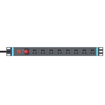 公牛 配双断开关过载保护PDU机柜插座8位五孔10A，16A/250V 3米，横向安装 GNE-2C16-080001
