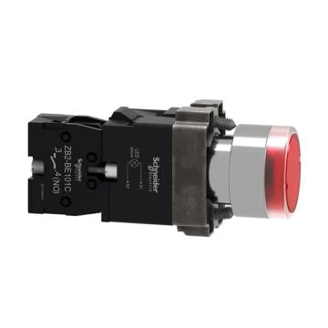 施耐德 XB2 带灯按钮220VAC（ZB2BWM41C+ZB2BW34C） XB2BW34M1C
