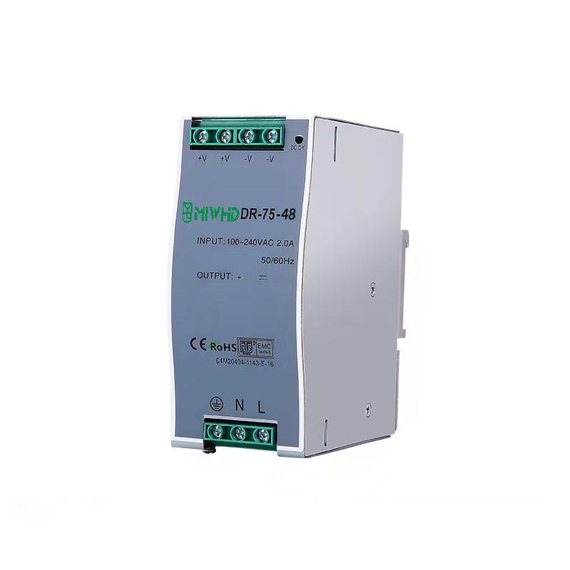 梅兰日兰 DR-75系列导轨型单组输出开关电源75W 48V 0-1.6A DR-75-48V