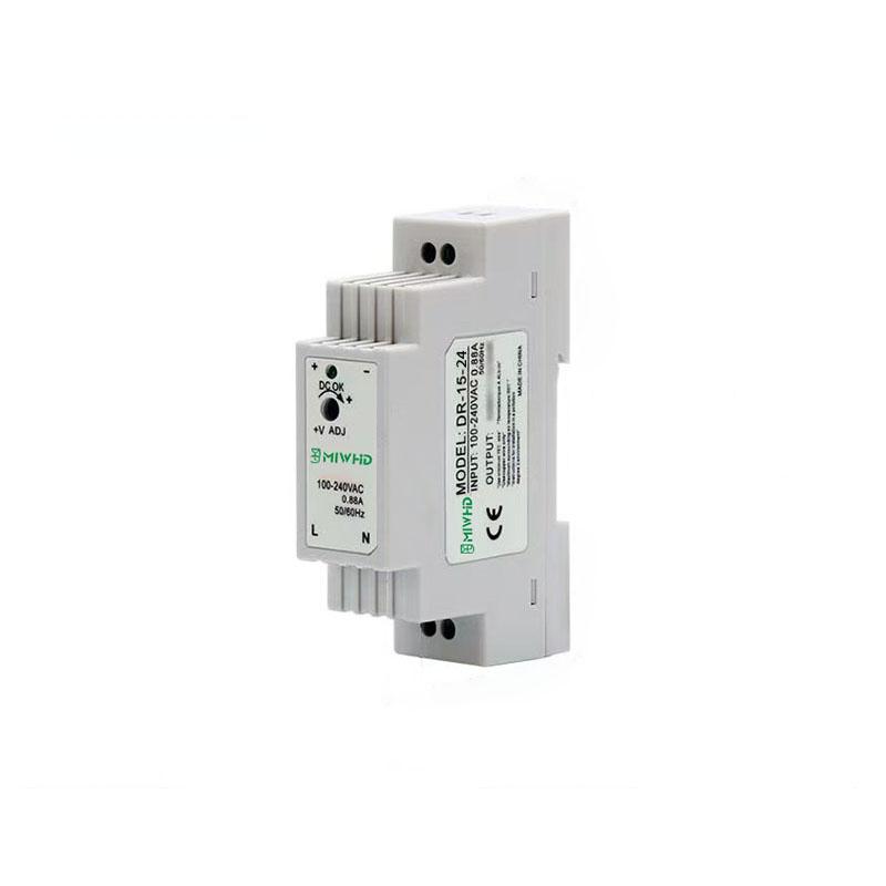 梅兰日兰 DR-15系列导轨型单组输出开关电源15W 24V 0-0.65A DR-15-24V