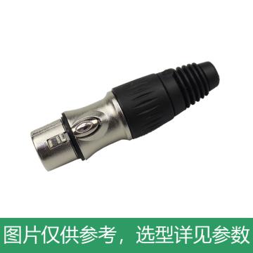 海乐 卡侬母头4个装音频接头麦克风插接件 KTV音响工程配件卡农公头话筒线 合金外壳银色 KN-02