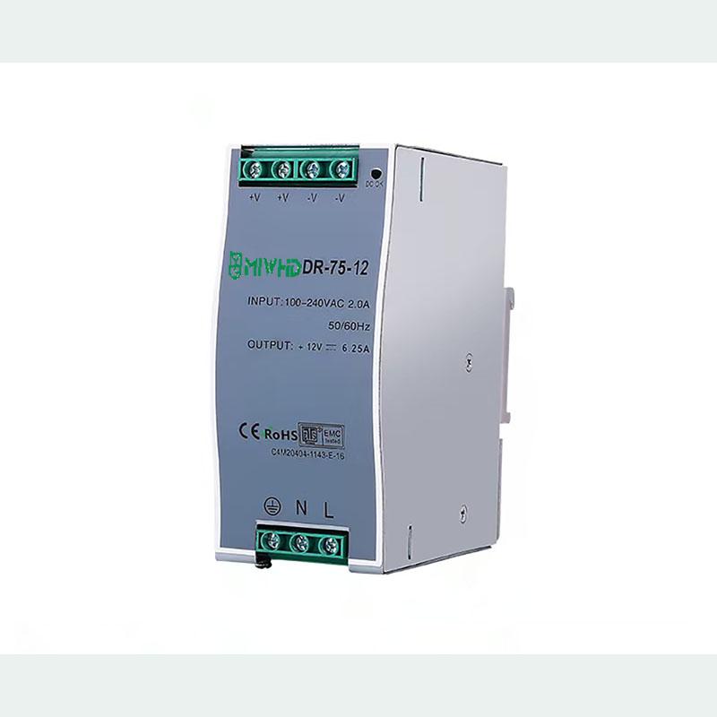 梅兰日兰 DR-75系列导轨型单组输出开关电源75W 12V 0-6.25A DR-75-12V