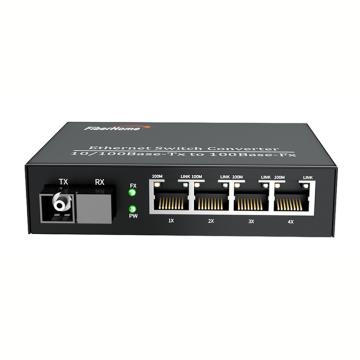 FiberHome 企业级收发器百兆单模单纤一光四电 1310nm SC接口 OL100CL-12B-14