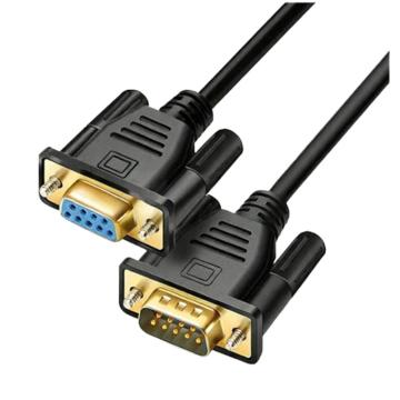 博扬 RS232九针串口线 DB9公对公对接线COF直通线 黑色1.5米 BY-DB9-F/F-B1.5m