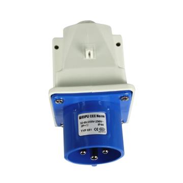 WEIPU/威浦 TYP系列明装器具输入工业插座3P 32A 230V IP44 蓝色 681