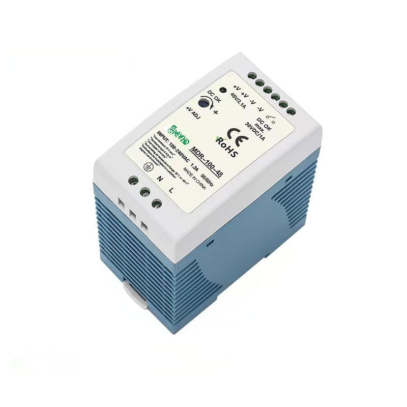 梅兰日兰 MDR-100系列导轨型单组输出开关电源100W 48V 0-2.1A MDR-100-48V
